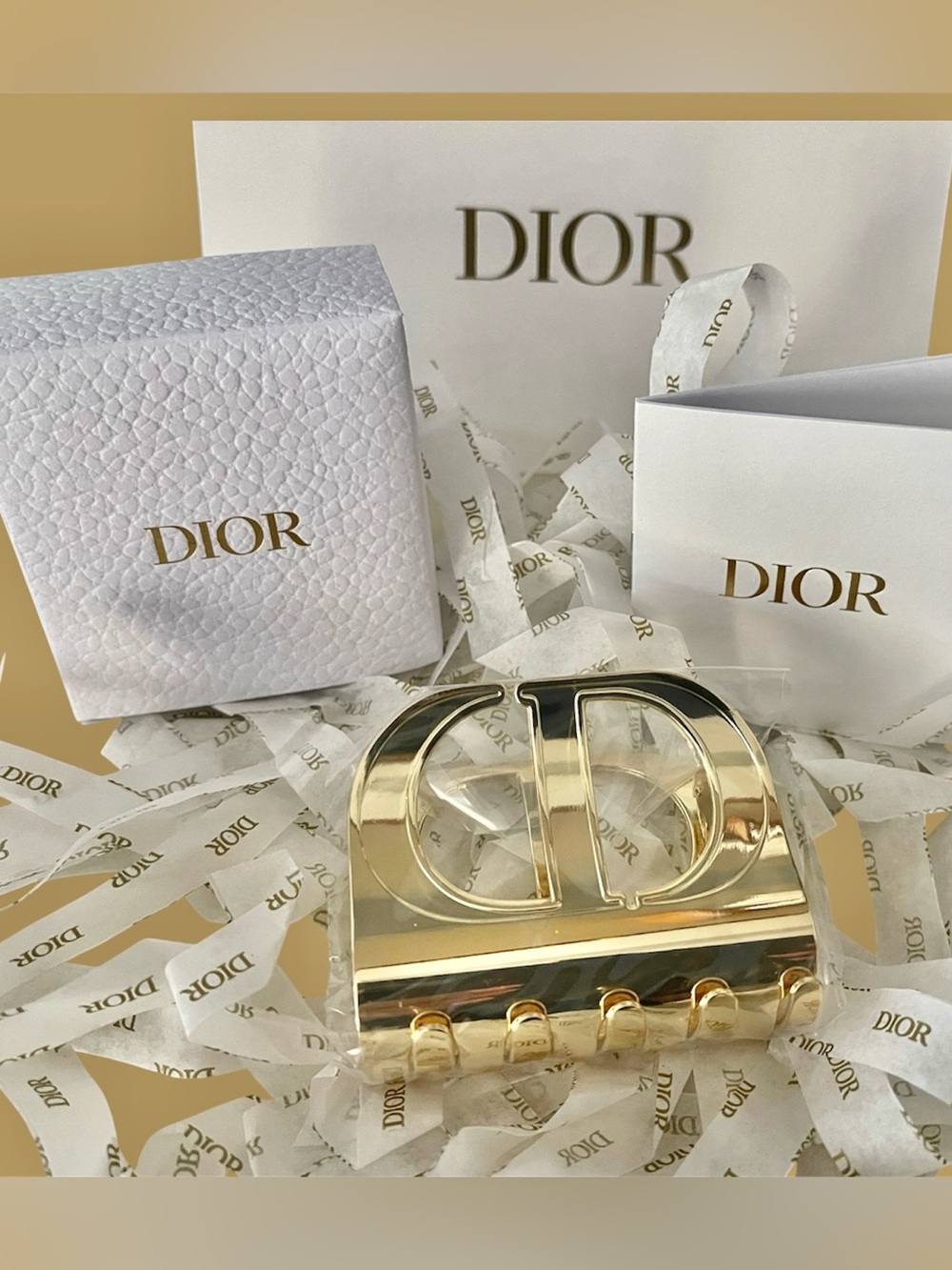Dior NEW Hair Clip Gold Logo Sturdy Metal - Picture 2 of 8